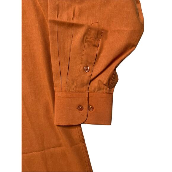Daniel Ellissa Long Sleeve French Cuff Button Up Shirt 171/2 34-35 brown squash - Picture 2 of 11